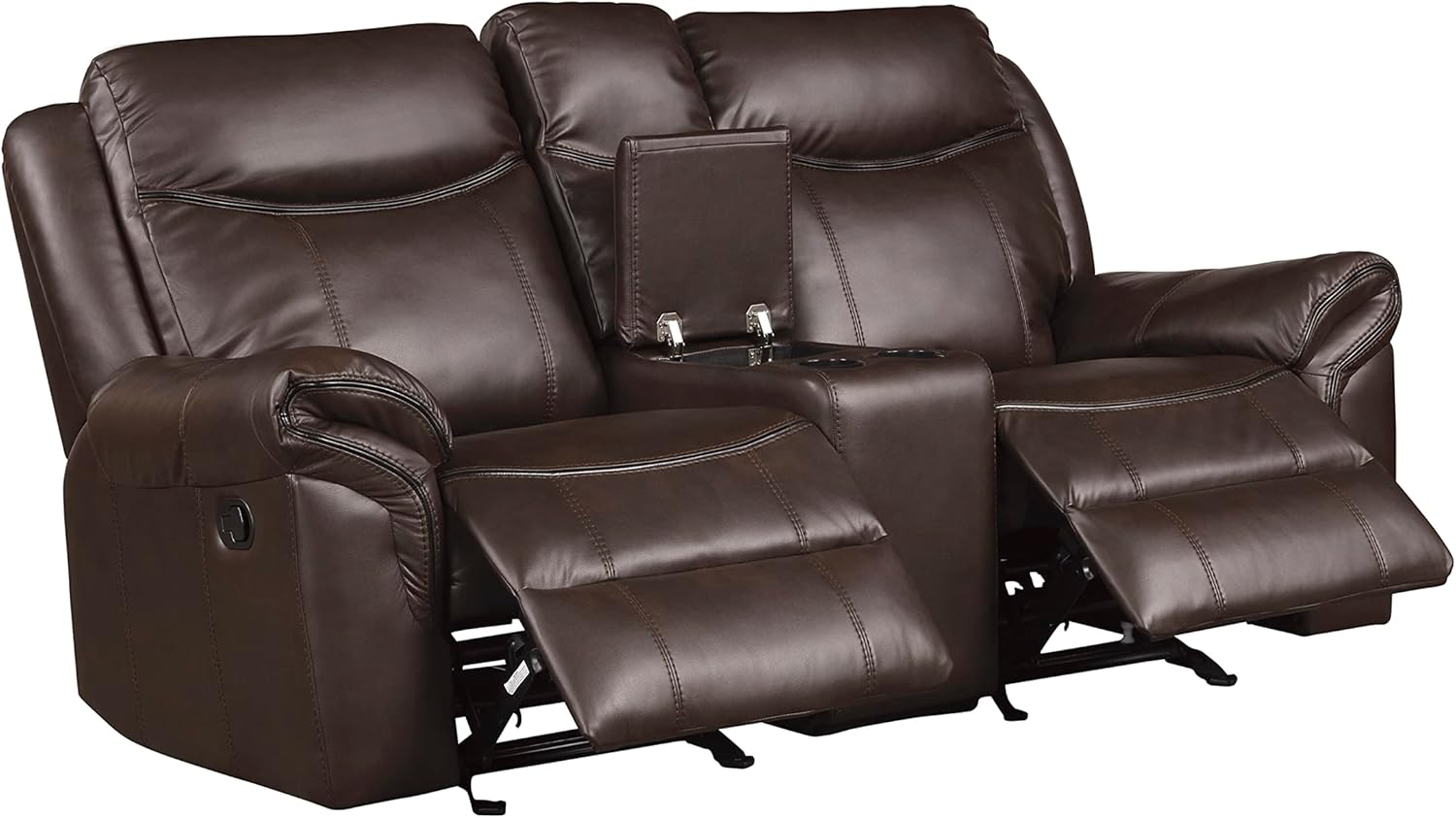 3-Piece Dark Brown Manual Reclining Sofa Set S218
