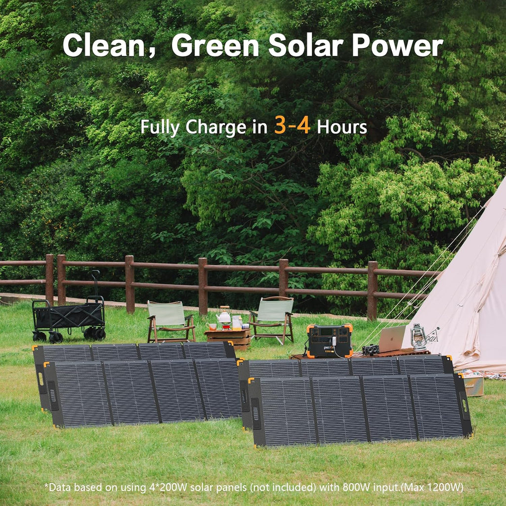 Portable Power Station with 6 Solar Panels LiFePO4 Battery Backup Z425292