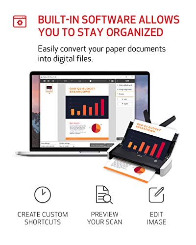 Portable Document Scanner, USB Powered, Duplex Scanning, Document Feeder E66657