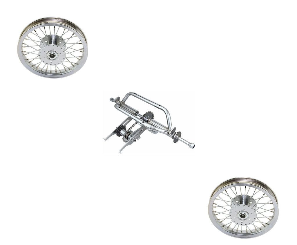 12 inch Bicycle Trike Conversion Kit with Two 12" Hollow-Hub 36 Spoke Wheels H327
