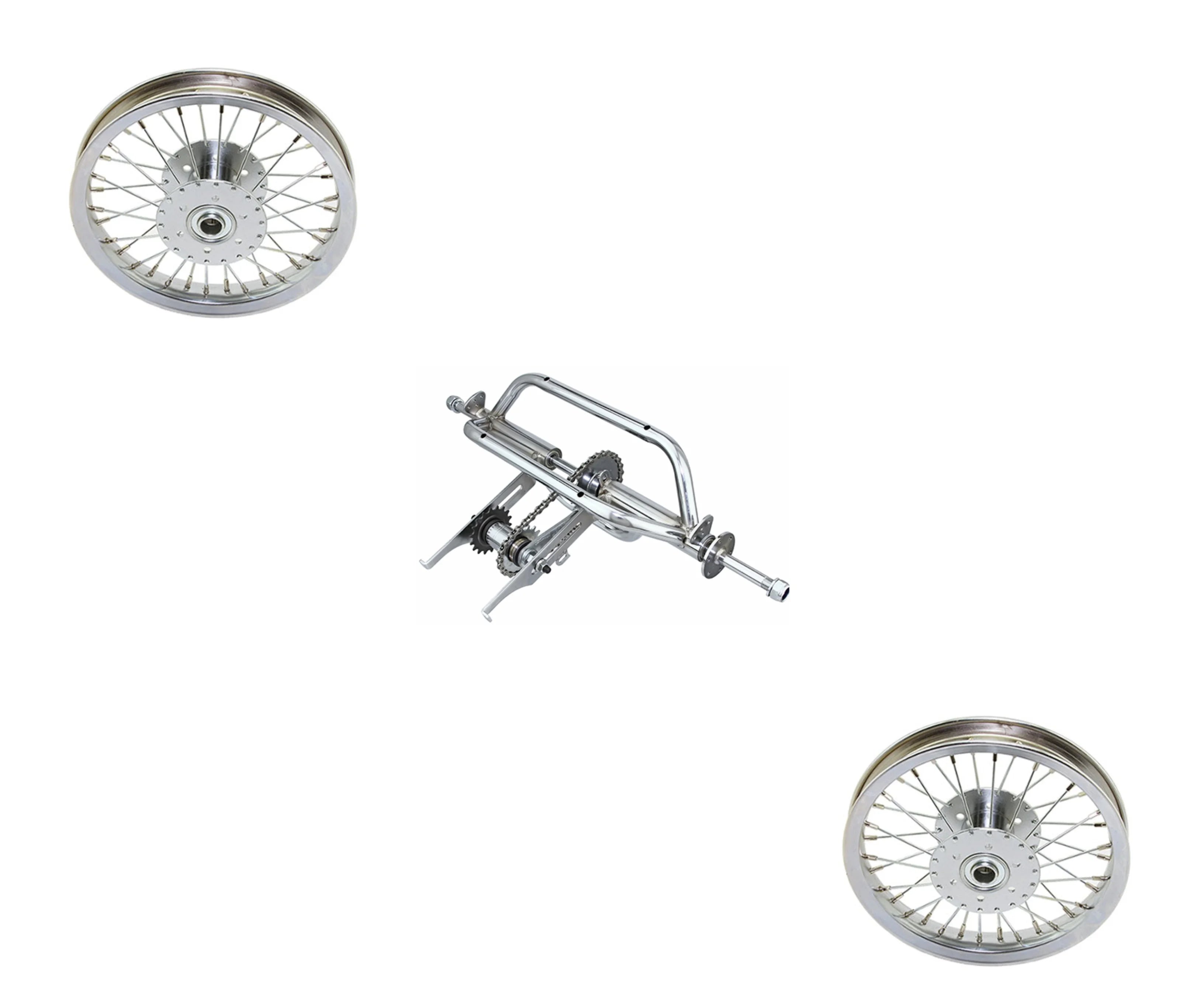 12 inch Bicycle Trike Conversion Kit with Two 12" Hollow-Hub 36 Spoke Wheels H327