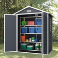 LightGray Resin Outdoor Storage Shed 6x4.4FT with Floor U299299
