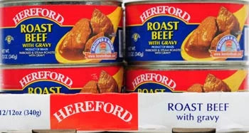 (4 pack) Fully Cooked Roast Beef with Gravy, 12 oz Can G581