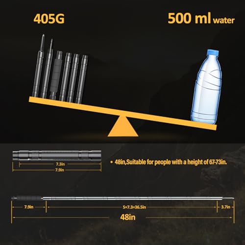 Collapsible Hiking Stick Trekking Pole with Compasse, Whistle (1 Stick) S385