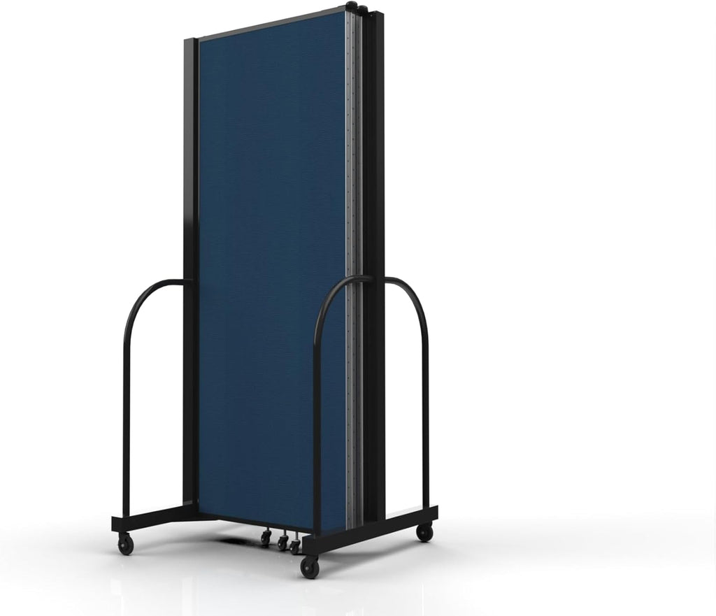 Navy 7'6" x 8'7" Folding Room Divider with Metal Frame L4677