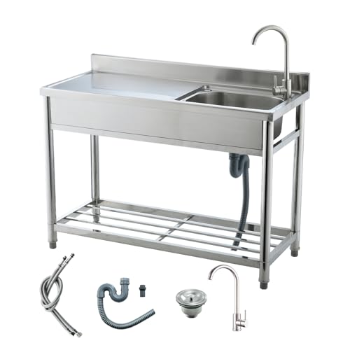 Stainless Steel Freestanding Single Bowl Utility Sink V57808