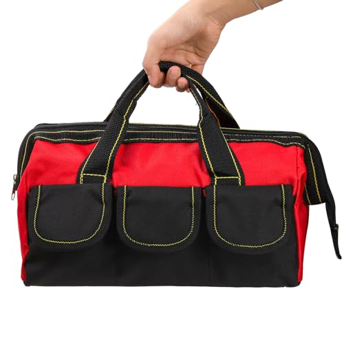3 Pack 13 Inch Tool Bag with Waterproof Base, Heavy Duty Tool Storage Bag Organizer, 5 Pockets Z31874