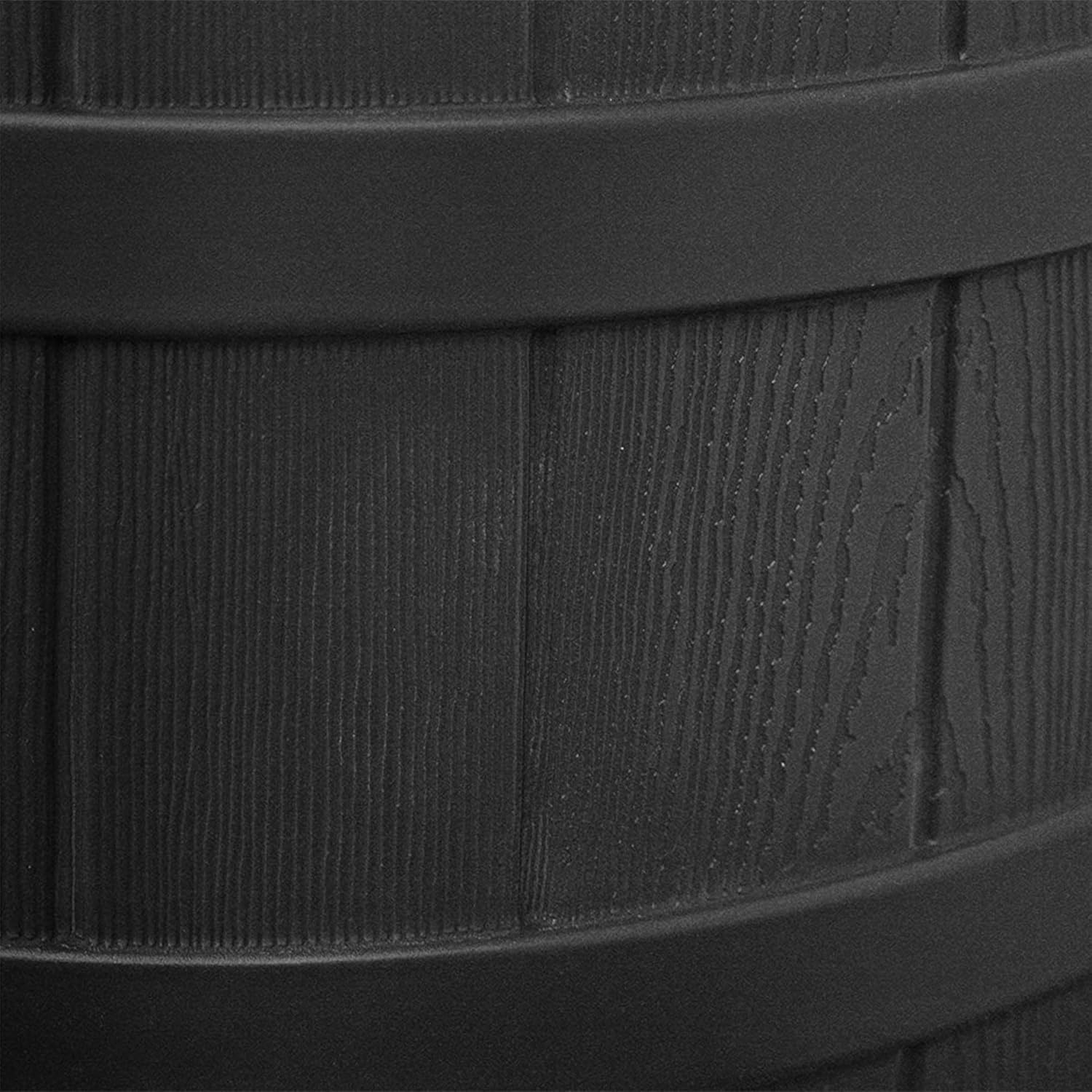 40 Gallon Black Plastic Rain Water Storage Barrel Drum with Brass Spigot (2 Pack) V336330