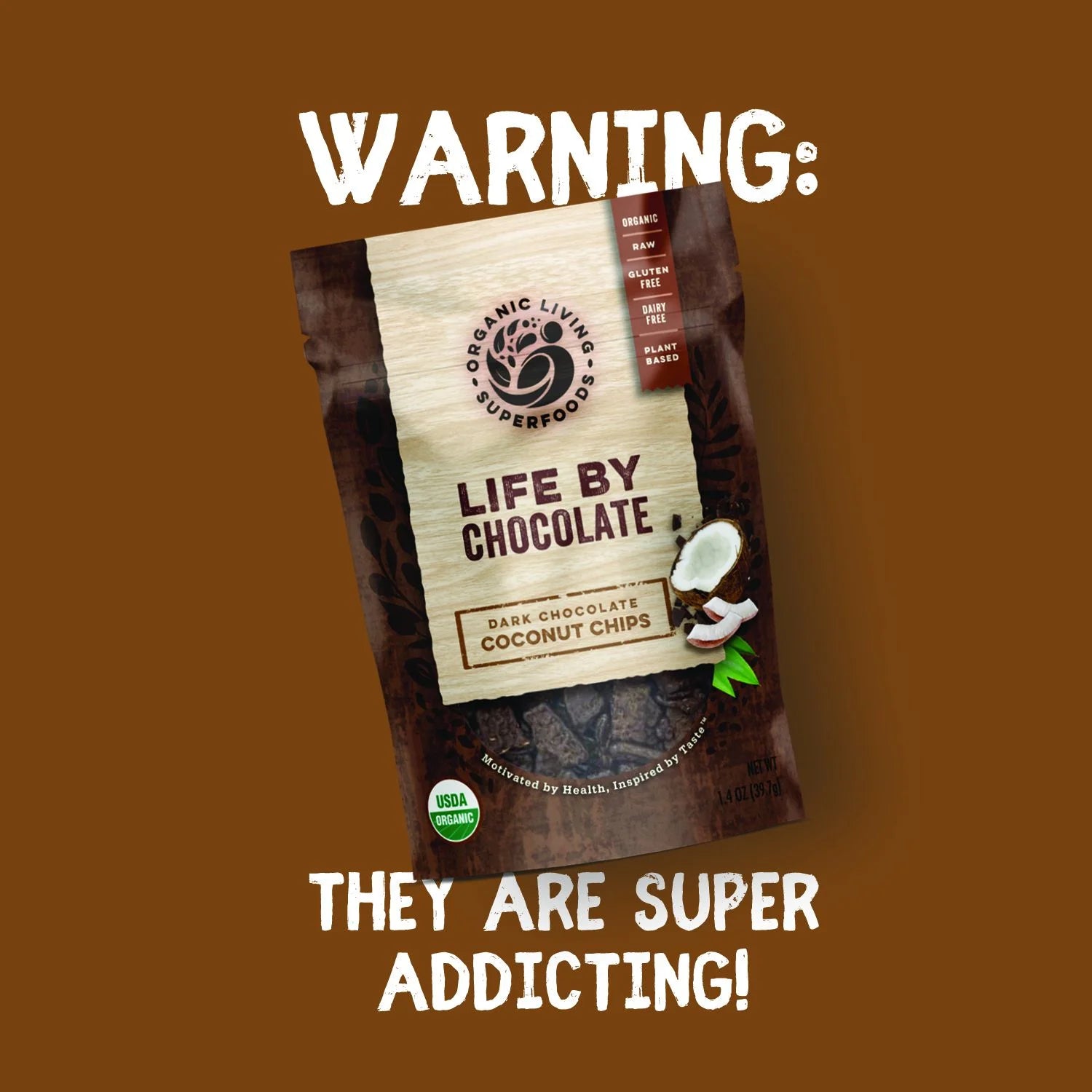 Organic Dark Chocolate Covered Coconut Chunks 1.4oz O210