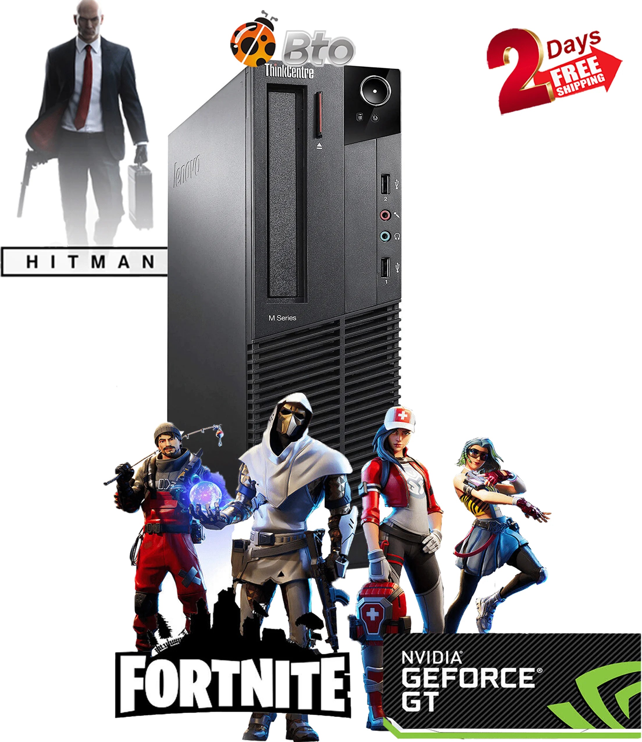 Restored Desktop PC Intel Core i5 8GB Ram 500GB HDD NVIDIA GT 1030 Windows 10 D3885