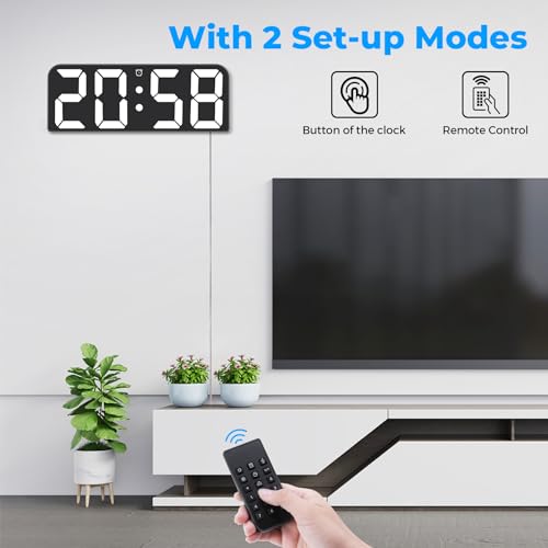 9.6" LED Digital Wall Clock with Remote Control - Red G659
