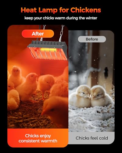 250W Waterproof Infrared Heat Lamp with Adjustable Temp & Height Y7238