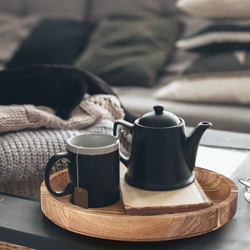 Rubber Wood Round Tray B6804