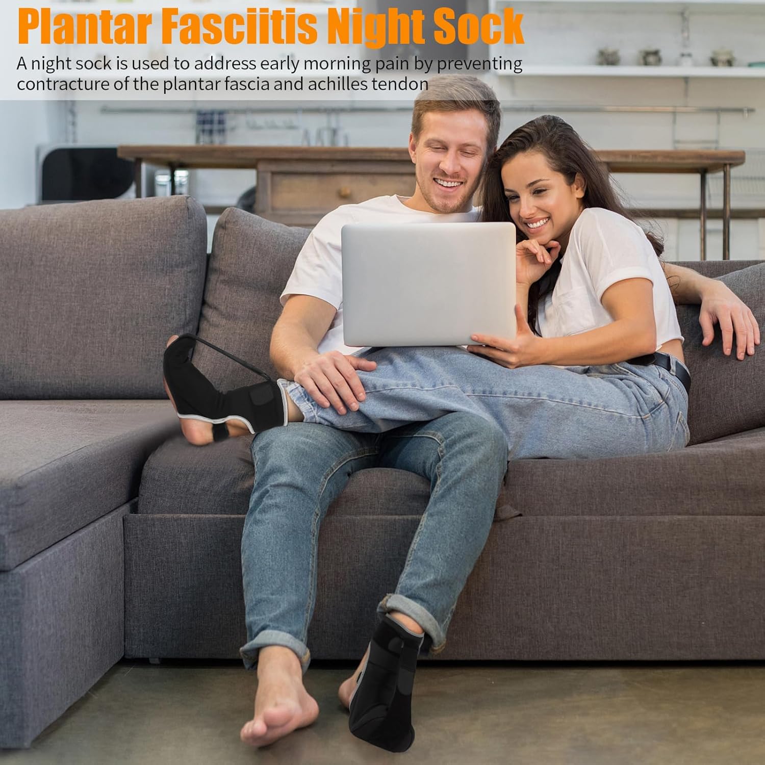 Black Plantar Fasciitis Night Splint Brace (Small) Z91236