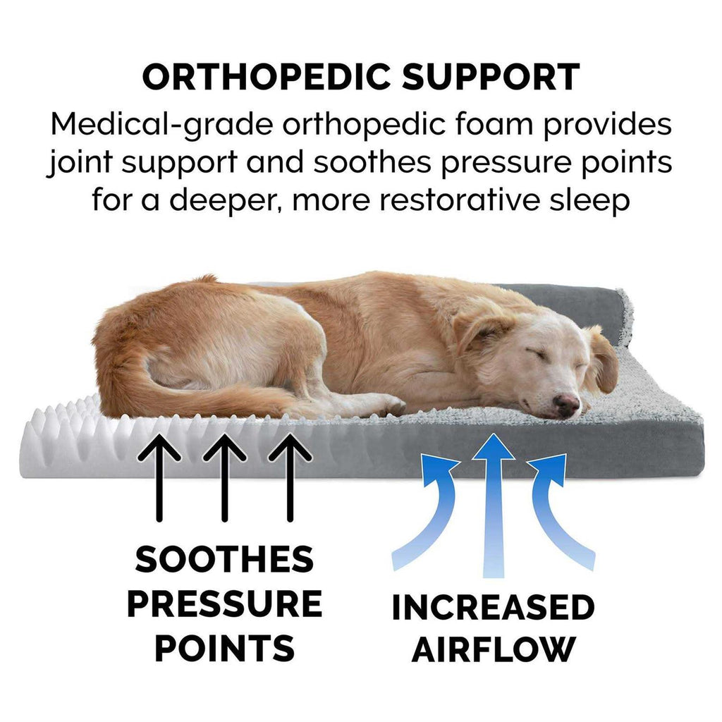 Two-Tone Faux Fur Suede Chaise Lounge Dog Bed G7750