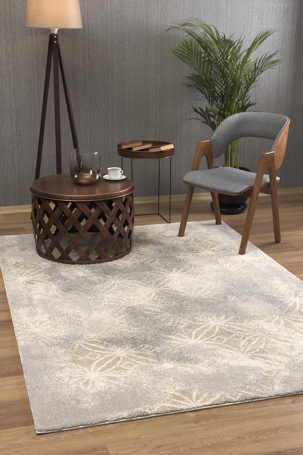 Grey Brown Plush Area Rug 4' x 6' G4420