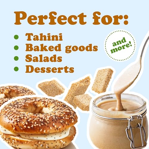 Organic Hulled Sesame Seeds, 1 Pound, Whole Raw White Sesame Seeds, Non-GMO, Kosher, Vegan, Unroasted L99973