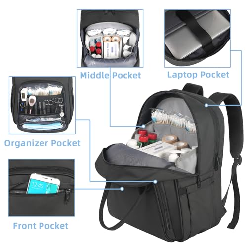 Waterproof Padded Medical Nursing Laptop Backpack with Removable Organizer E2389