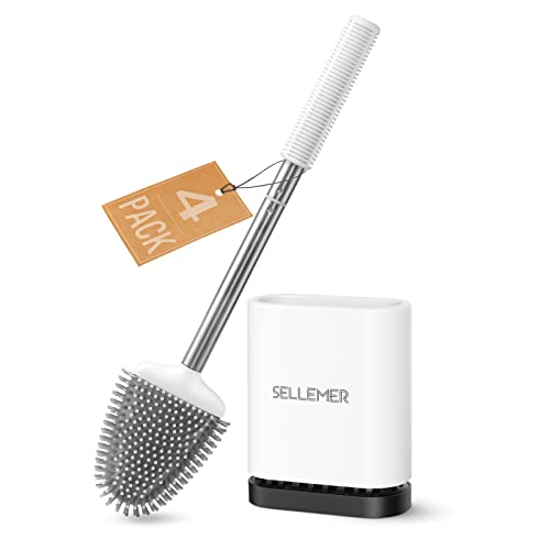 Toilet Brush and Holder Set with Silicone Bristles Y696