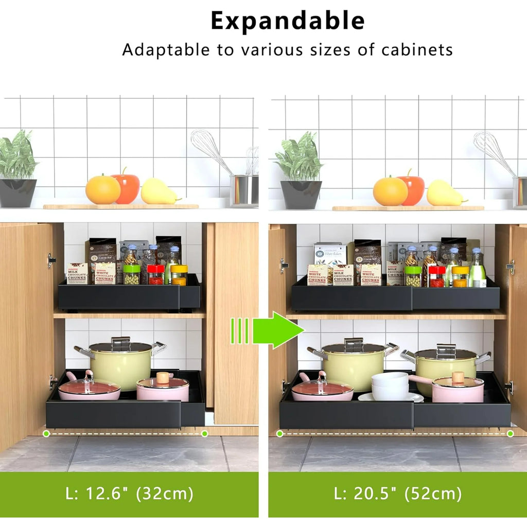 4 Pack Pull Out Cabinet Organizer 21Deep Expandable Slide Out Drawer Organizers M9559