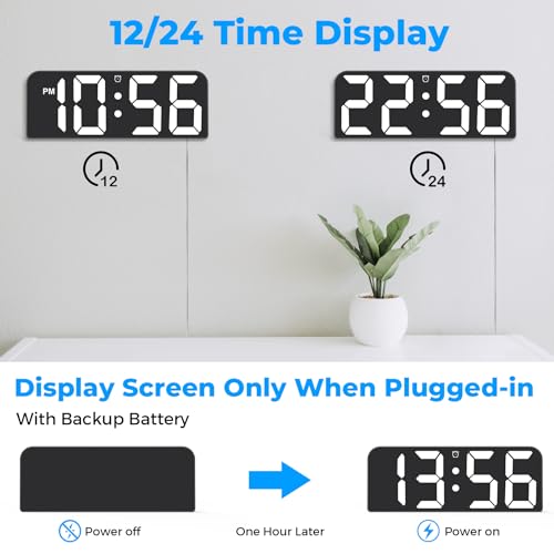 9.6" LED Digital Wall Clock with Remote Control - Red G659
