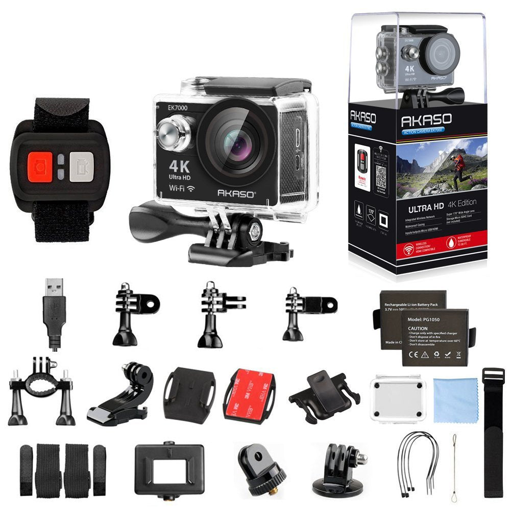 Action Camera 4K Ultra HD 12MP Waterproof Black V440629