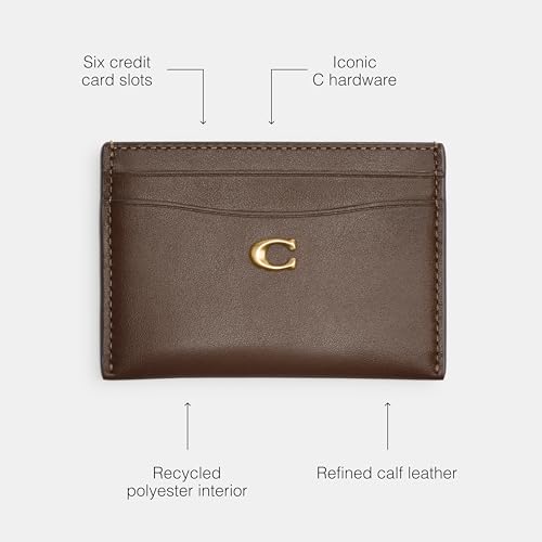 Dark Stone Calf Leather Card Case A875254