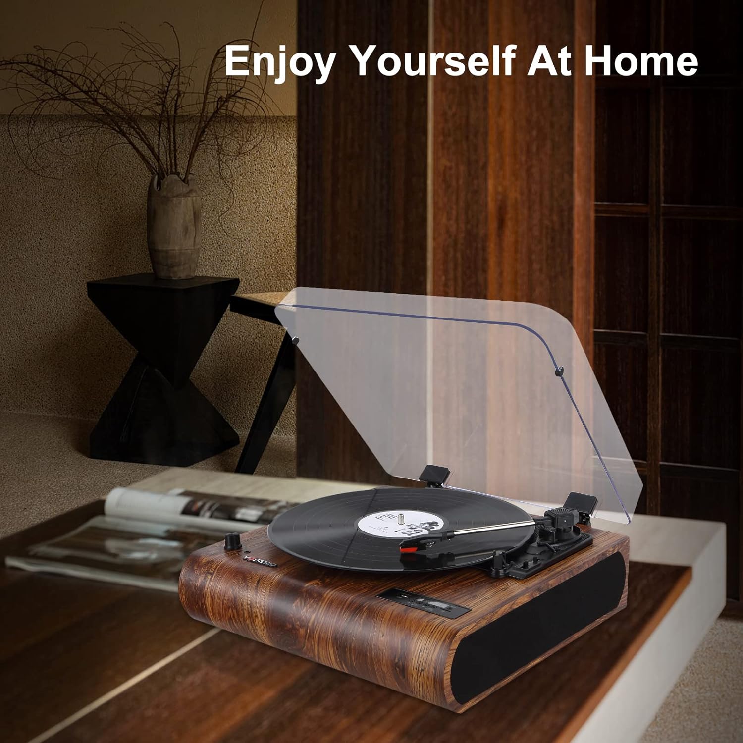 Bluetooth Record Player, 3 Speed Turntable with Built-in Speakers L10975