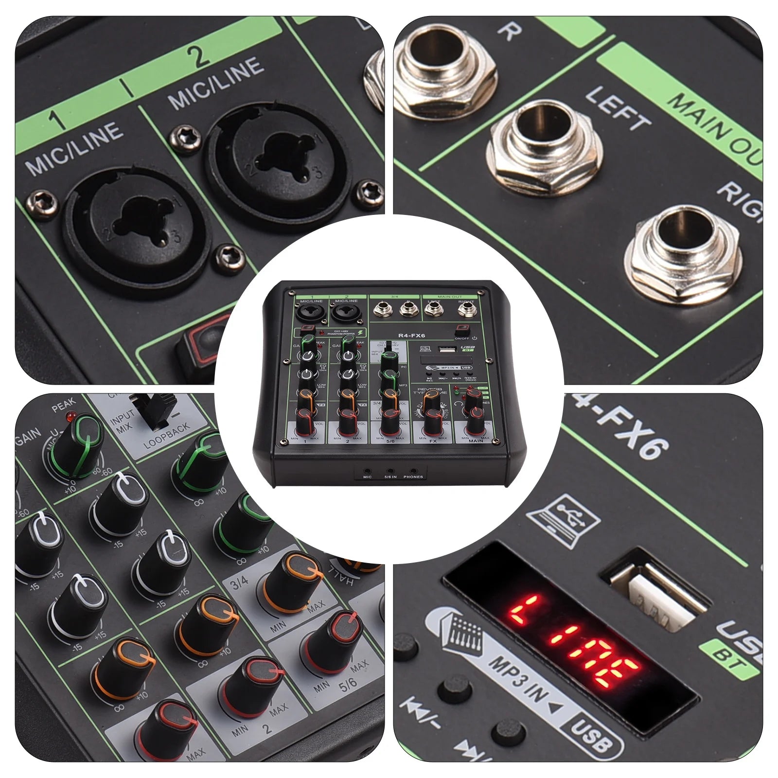 6 Channel USB Audio Mixer with MP3 Player C21661