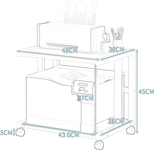 Black 2 Tier Printer Stand with Wheels J6368