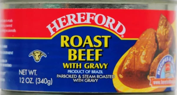 (4 pack) Fully Cooked Roast Beef with Gravy, 12 oz Can G581