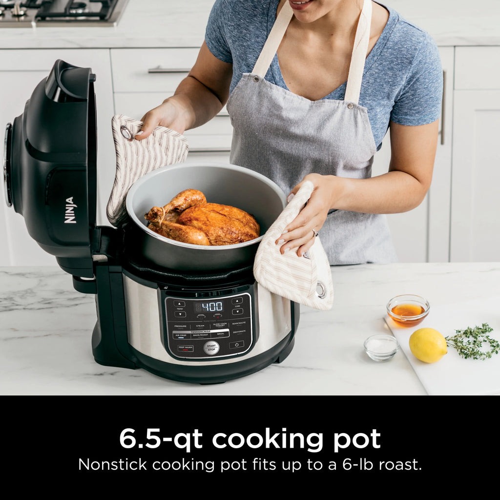 10-in-1 6.5-Quart Pro Pressure Cooker Air Fryer Multicooker, Stainless G1403