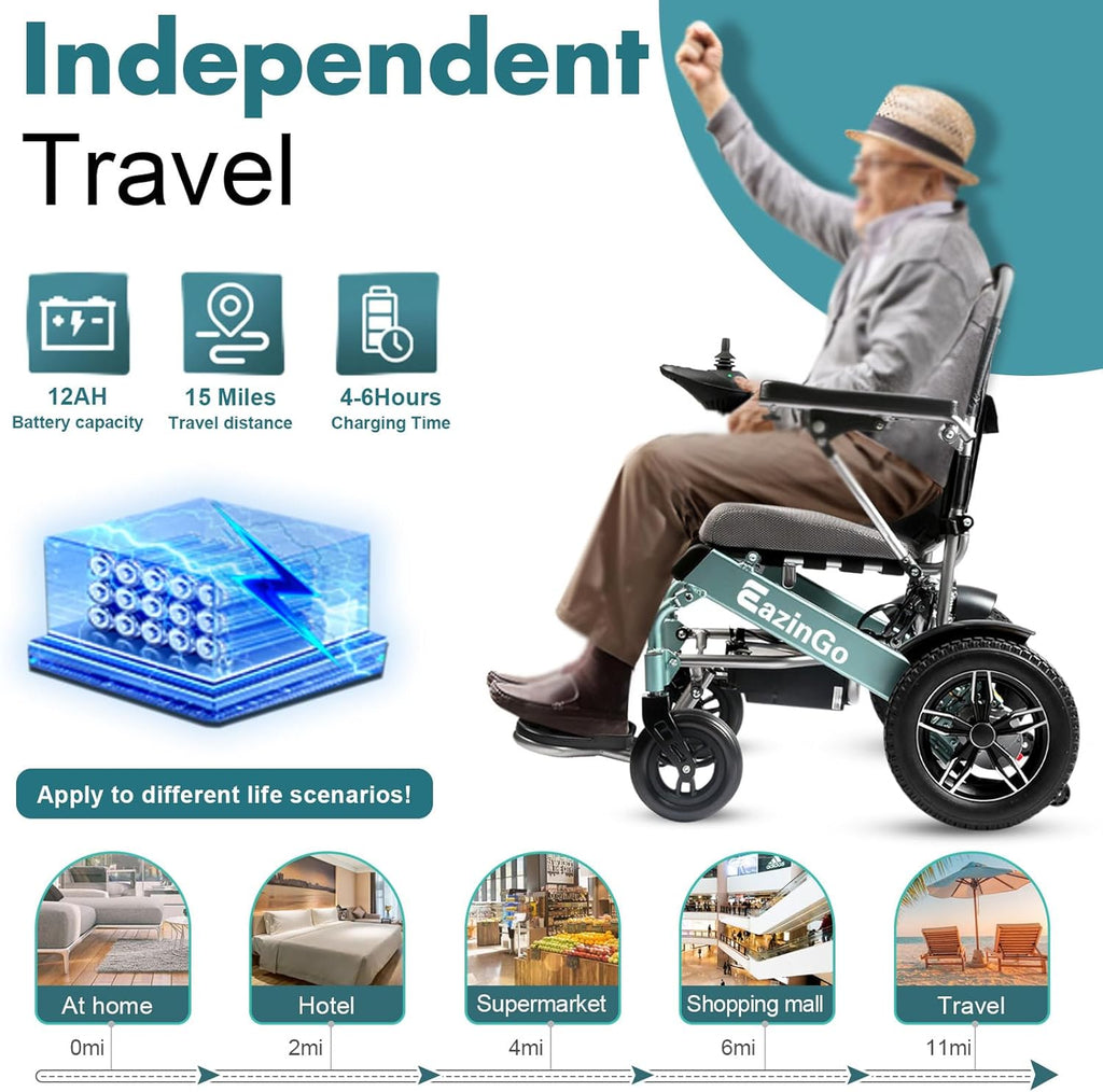 Electric Wheelchair with Cooling Gel Seat Cushion and LED Light X957