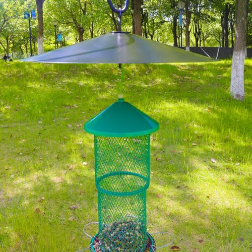 17" Extra Large Black Metal Squirrel Baffle for Bird Feeder Pole X139