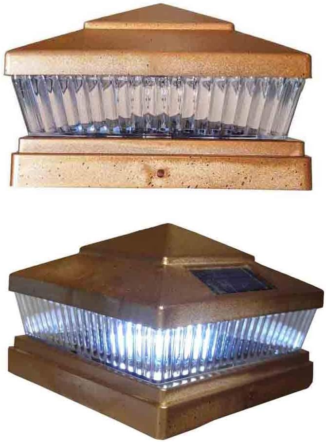 4 Pack Copper Square 6x6 Solar Powered LED Post Cap Lights T553
