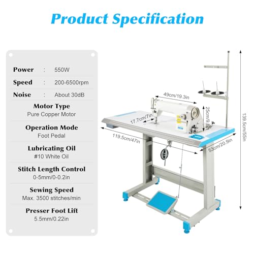 550W Commercial Sewing Machine with 14 Needles F568438