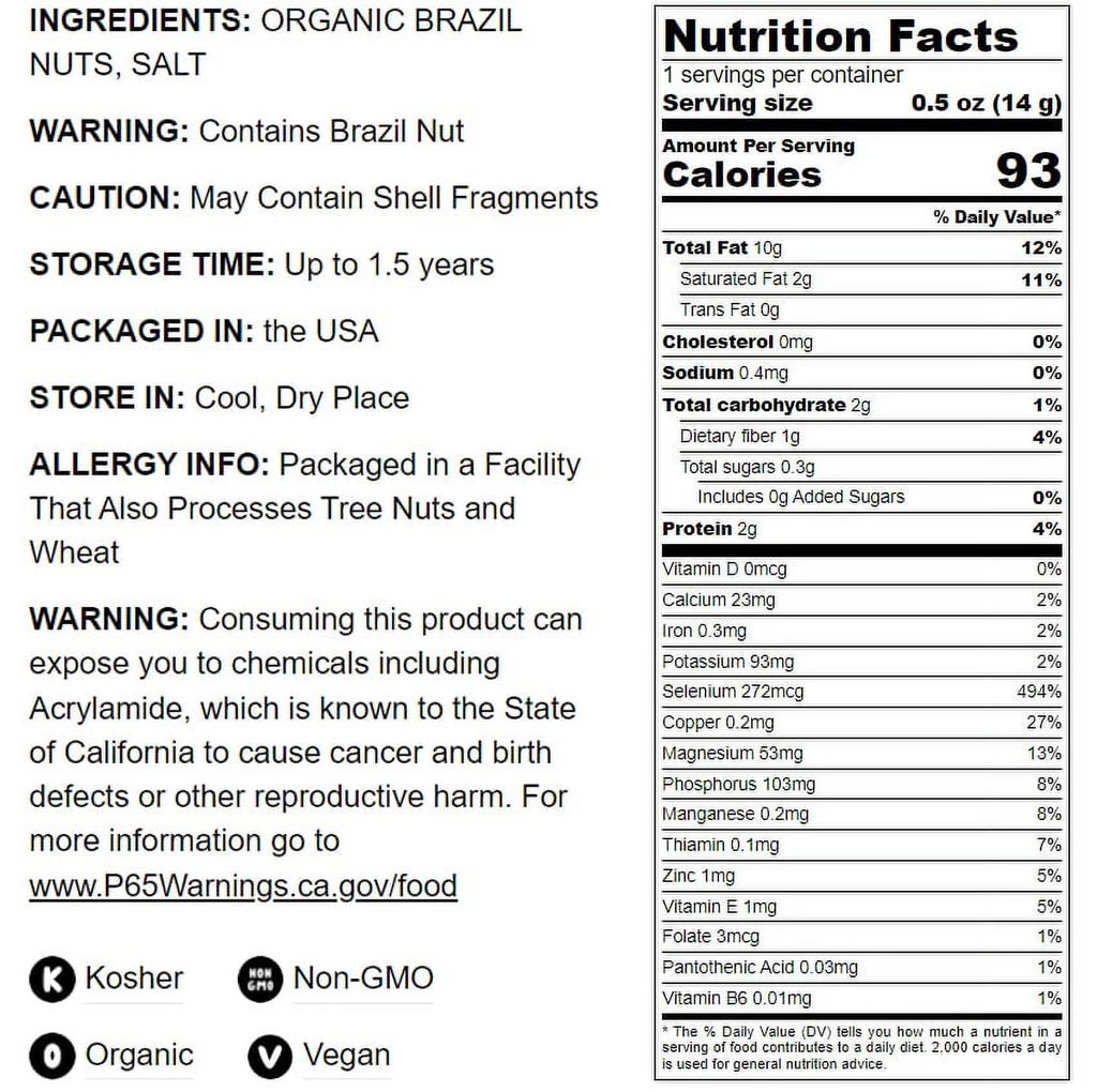 Organic Dry Roasted Brazil Nuts with Himalayan Salt, 4 Pounds I10900