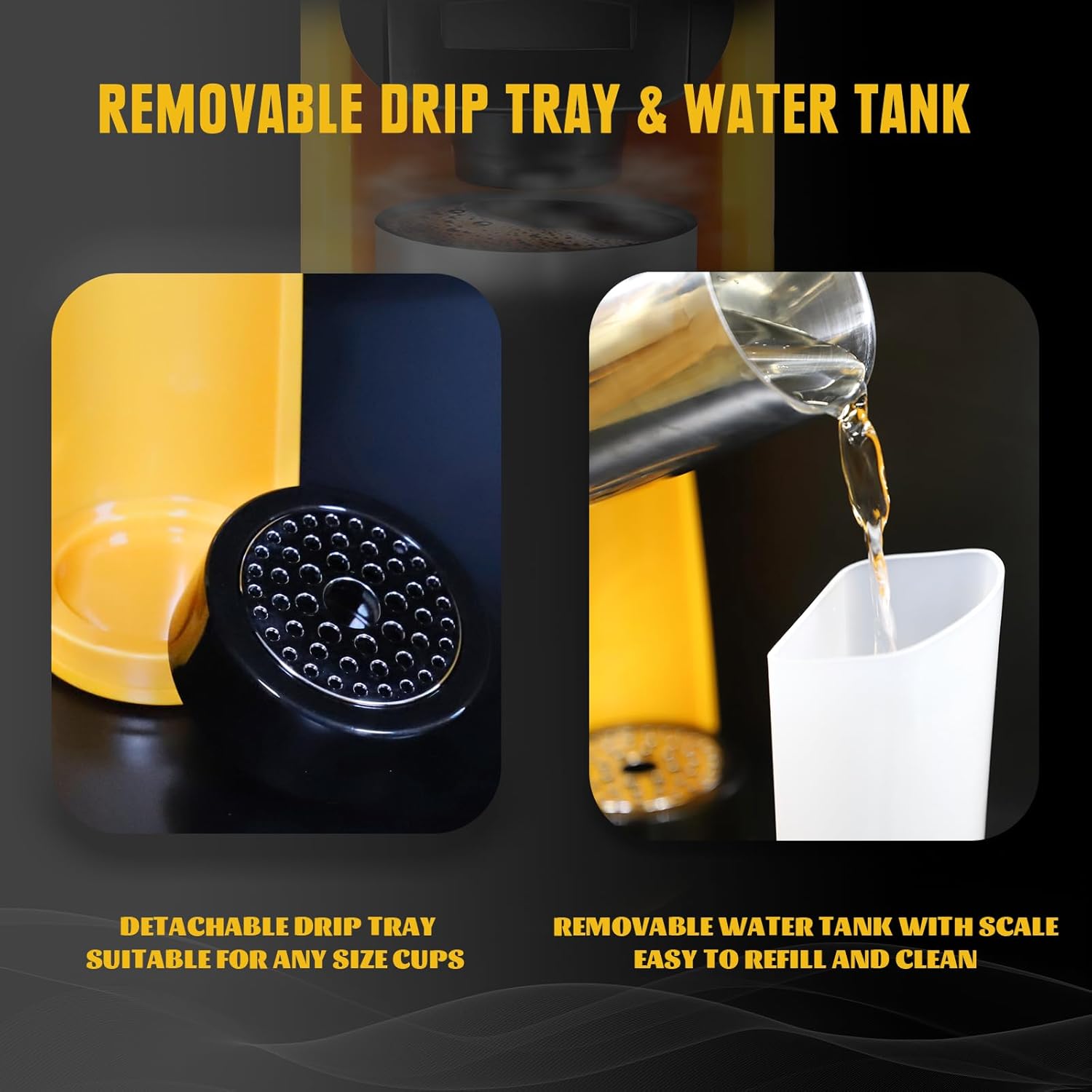 Cordless Coffee Maker for Dewalt 20V Max Battery, Portable Single-Serve Brewer for K-Cup Pods and Ground Coffee S2681