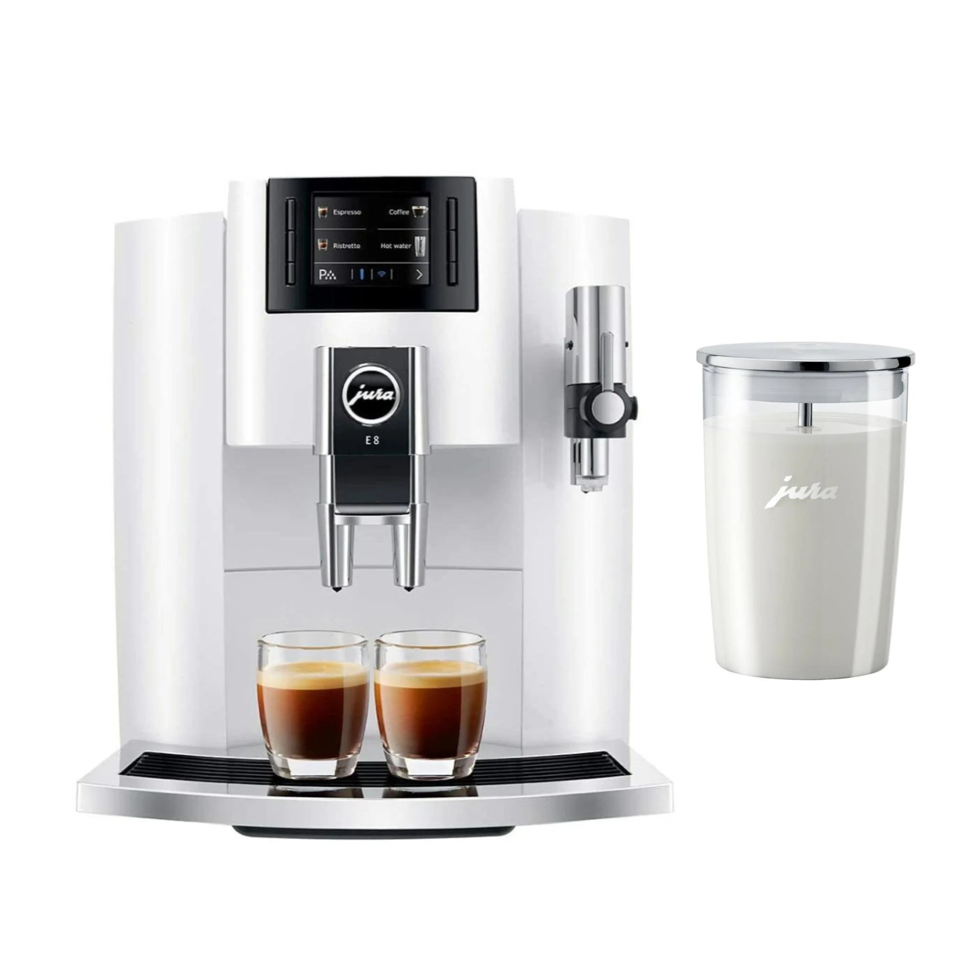 Piano White Automatic Espresso Machine with Glass Milk Container L13907