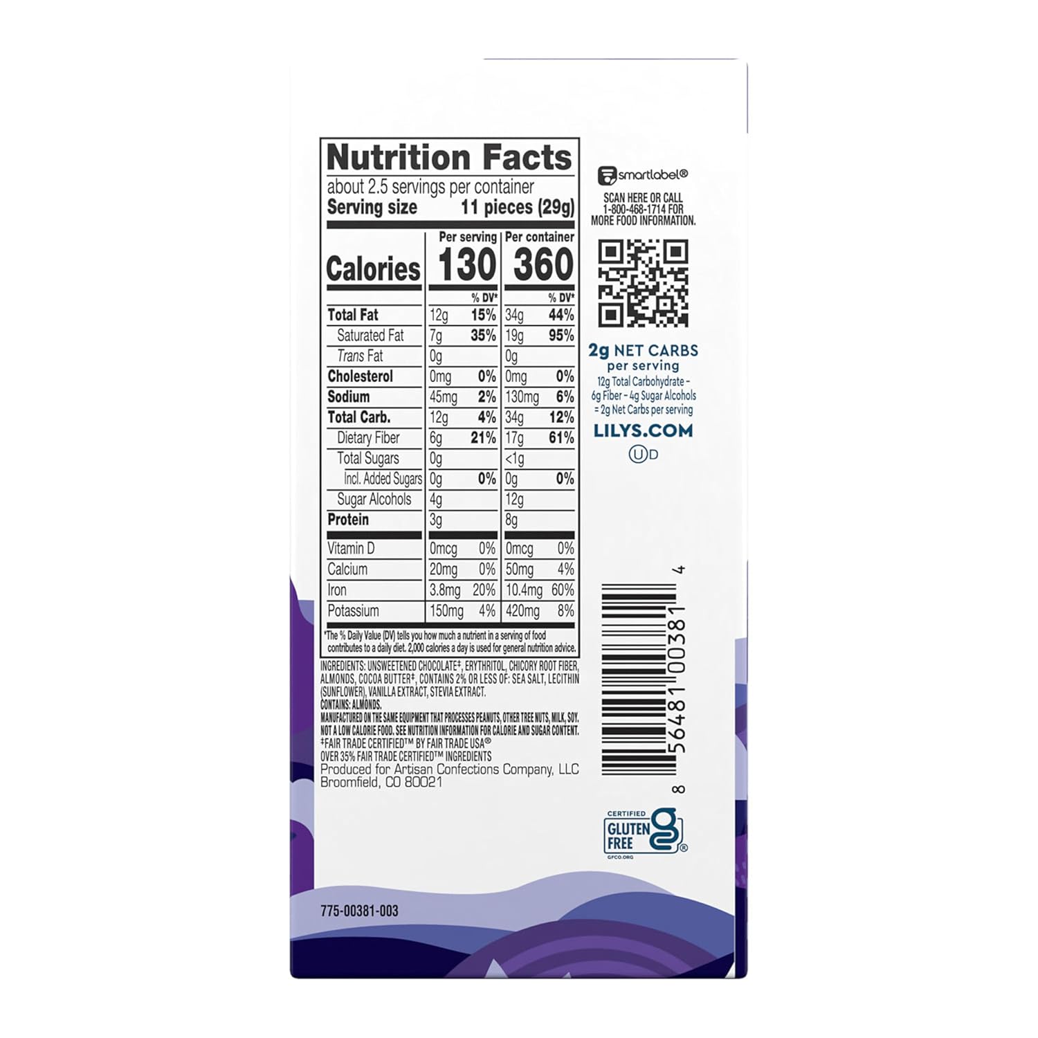 2.8 ounce 4-Pack 70% Cocoa Dark Chocolate Bar D179