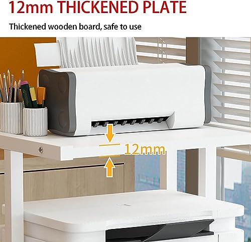 Black 2 Tier Printer Stand with Wheels J6368