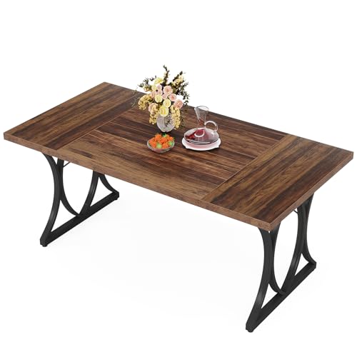 Brown Black Rectangle Dining Table C417628