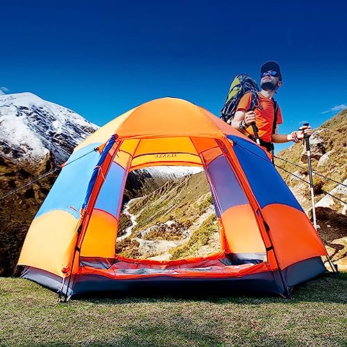 3-5 Person Instant Pop Up Camping Tent with Rain Fly Blue J519400