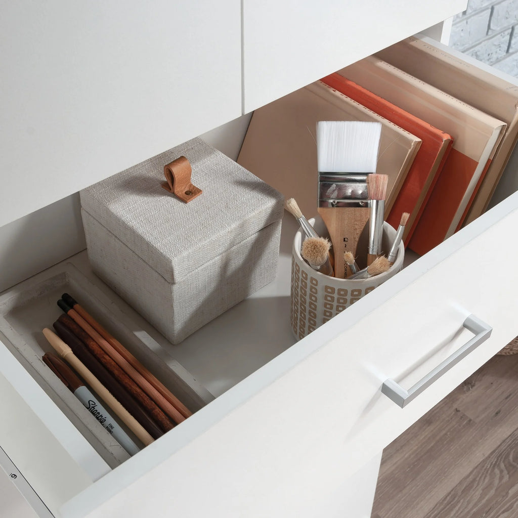 White Engineered Wood Storage Cabinet M771