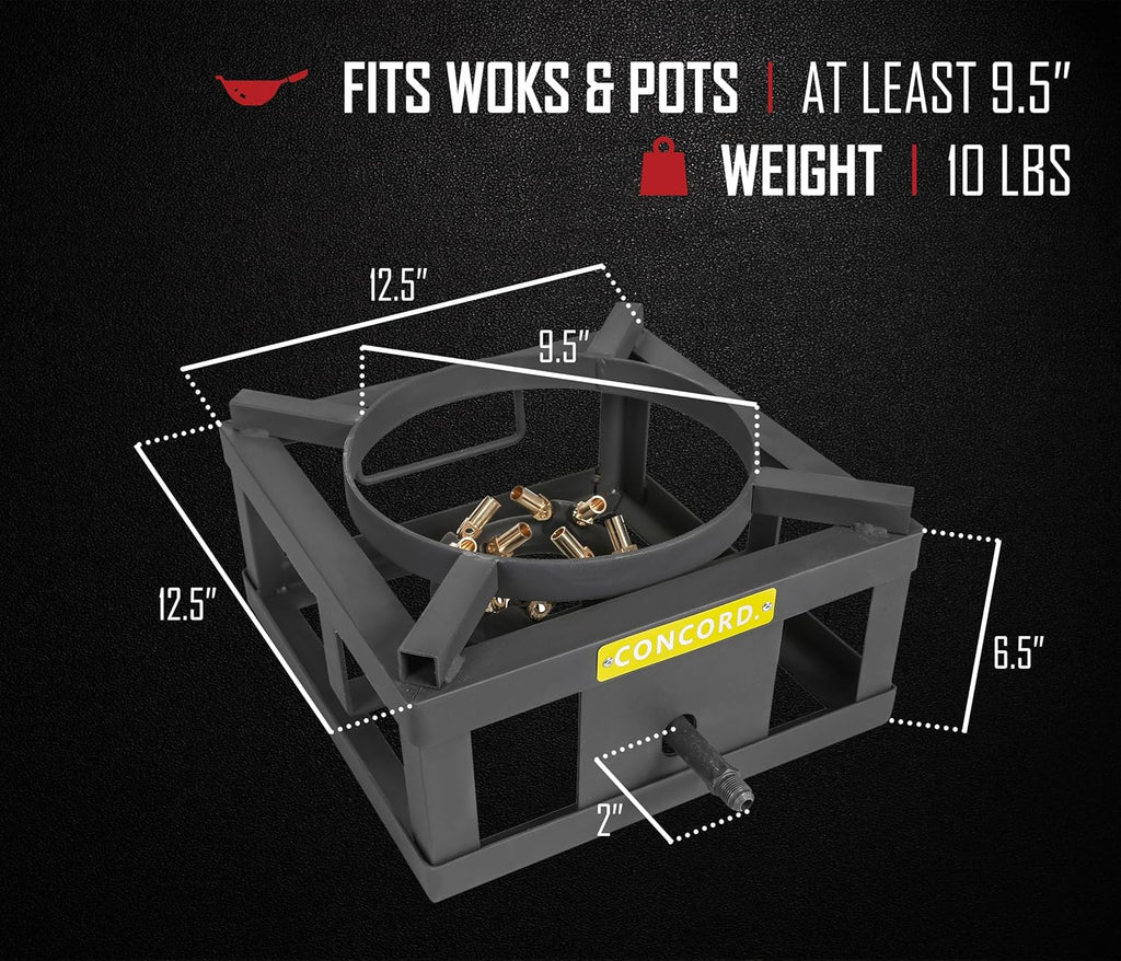 12" Single Propane Outdoor Burner with Built in Wok Ring V5105