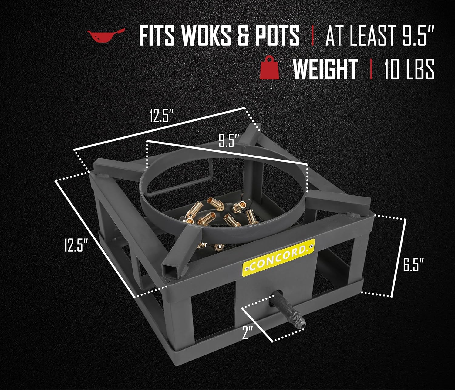 12" Single Propane Outdoor Burner with Built in Wok Ring V5105