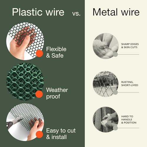 Green Plastic Wire Mesh Fence 15.7IN x 10FT Roll Y857495