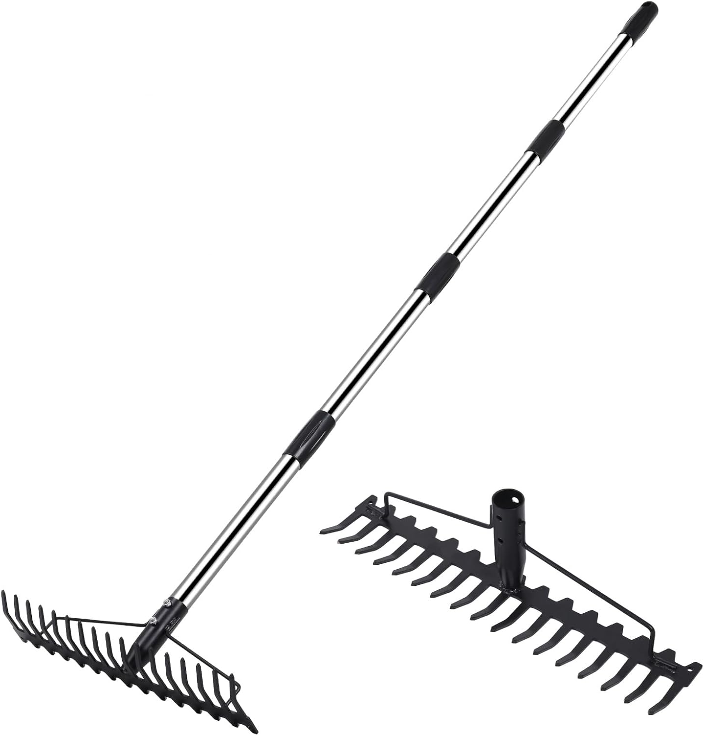 62-Inch Metal Bow Rake with 17 Steel Tines L56670