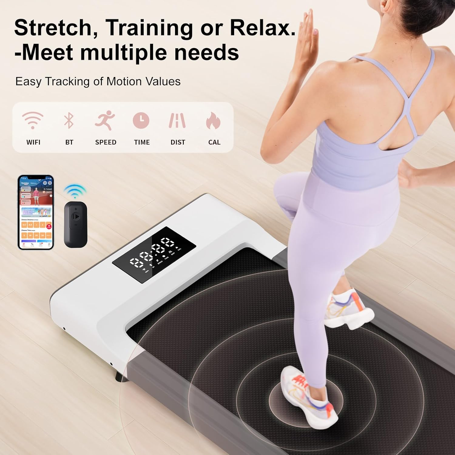White Portable Walking Treadmill with Remote Control LED Display X75160