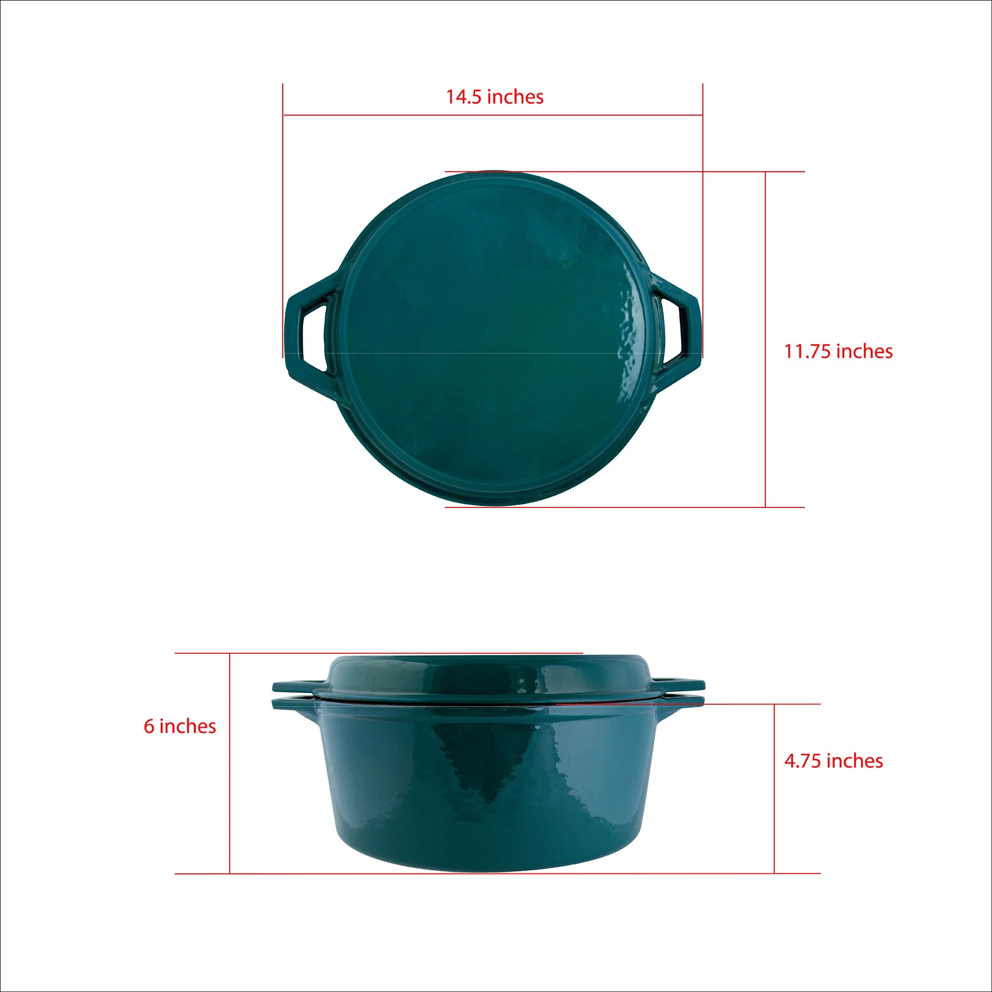 7 Quart Enameled Cast Iron Dutch Oven with Grill Lid L836530